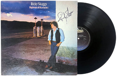 Ricky Skaggs Autographed 1982 Highways & Heartaches Album Cover/LP/Vinyl Record- JSA #GG08432-Powers Sports Memorabilia