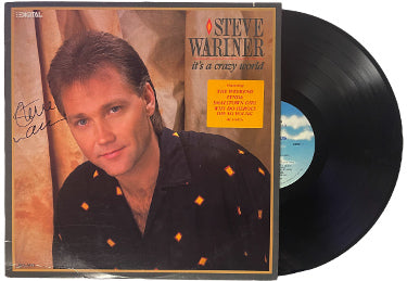 Steve Wariner Autographed 1987 It's A Crazy World Album Cover/LP/Vinyl Record- JSA #GG08456-Powers Sports Memorabilia