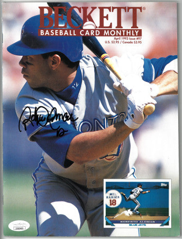 Roberto Alomar Autographed Beckett Baseball Card Monthly Full Magazine April 1993 #12- JSA #EE60463 (Toronto Blue Jays/no label)-Powers Sports Memorabilia