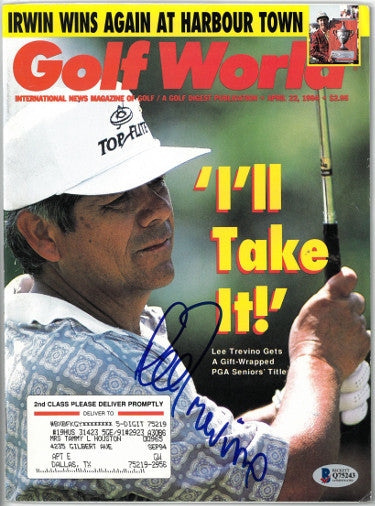 Lee Trevino Autographed Golf World Full Magazine 4/22/1994- Beckett/BAS #Q75243 (PGA Senior's Title)-Powers Sports Memorabilia
