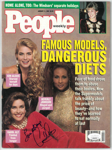 Carol Alt Autographed People Weekly Full Magazine 1/11/1993- JSA #EE63374 (supermodel/no label)-Powers Sports Memorabilia