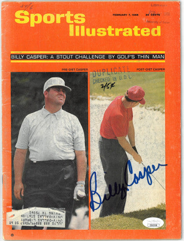 Billy Casper Autographed Sports Illustrated Full Magazine 2/7/1966 library copy/stamped- JSA #EE63359-Powers Sports Memorabilia
