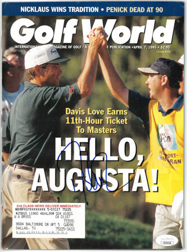 Davis Love, III Autographed Golf World Full Magazine 4/7/1995- JSA #EE63438 (Masters @ Augusta)-Powers Sports Memorabilia