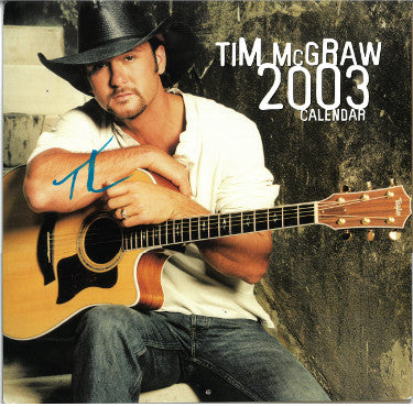 Tim McGraw Autographed 2003 12x12 Full Calendar imperfection- JSA #GG38476-Powers Sports Memorabilia