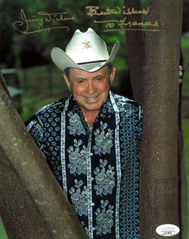 Little Jimmy Dickens Autographed Country Music 8x10 Photo Best Wishes To Frances- JSA #II11032-Powers Sports Memorabilia