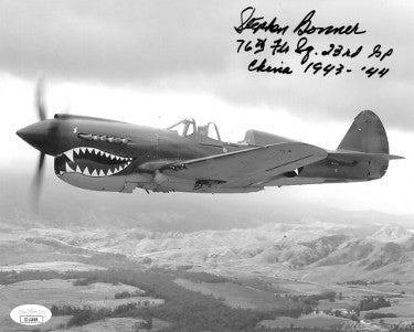 Stephen Bonner Autographed 1943-44 23rd Fighter Group China/Burma/India WWII 8x10 Photo- JSA #II11069 (P-40 Ace Pilot/76th Ftr Sq.)-Powers Sports Memorabilia