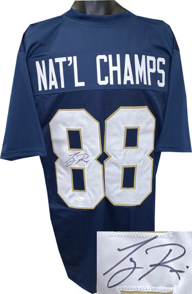 Tony Rice Autographed Navy Custom Stitched College Style 1988 National Champs Jersey- JSA Witnessed-Powers Sports Memorabilia