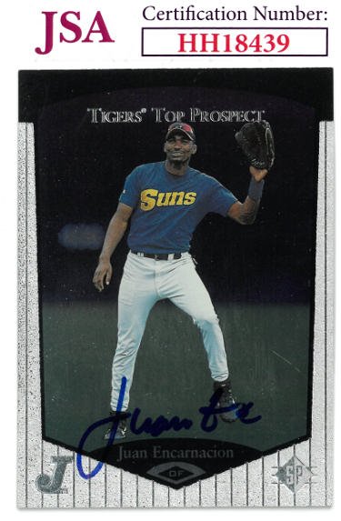 Juan Encarnacion Autographed 1997 Upper Deck SP Rookie On Card Auto #52- JSA #HH18439 (Detroit Tigers)-Powers Sports Memorabilia