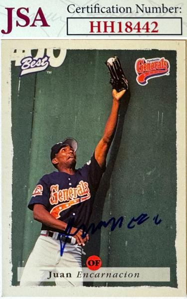 Juan Encarnacion Autographed 1996 Best Minors Rookie On Card Auto #20- JSA #HH18442 (Tigers)-Powers Sports Memorabilia