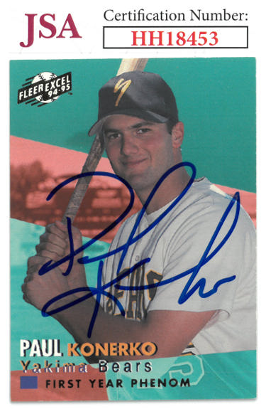 Paul Konerko Autographed 1994-95 Fleer Excel Minor League On Card Auto #1- JSA #HH18453 (Yakima Bears)-Powers Sports Memorabilia