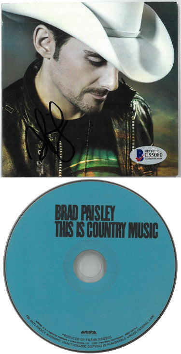 Brad Paisley Autographed This is Country Music Album Cover w/ CD & Case- Beckett/BAS #E55080-Powers Sports Memorabilia