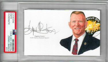 Gene/Eugene Kranz Autographed Apollo 13 Commander/Flight Director Cut Signature- PSA Encapsulated #84205377-Powers Sports Memorabilia