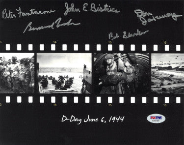 D-Day Veterans 8x10 Film Strip Photo 5 Autographed PSA-6/6/44-Bob Bearden/John Bistrica/Peter Fantacone/Don Jakeway/Bernard Nolan-Powers Sports Memorabilia
