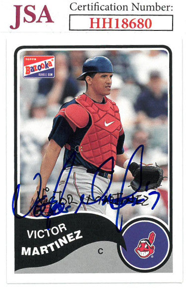 Victor Martinez Autographed 2003 Topps Bazooka Baseball Card #63- JSA #HH18680 (Cleveland Indians)-Powers Sports Memorabilia