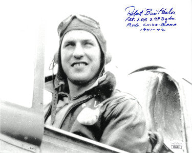 Robert Bus Keeton Autographed WWII Vintage B&W 8x10 Photo- FLT LDR 2nd Squadron China-Burma 1941-42- JSA #II11539 (Flying Tigers AVG-Powers Sports Memorabilia