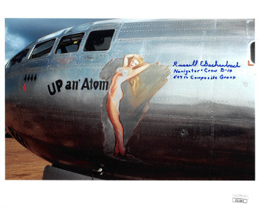 Russell Gackenbach Autographed WWII Hiroshima & Nagasaki Color 8X10 Photo Navigator- Crew B-10 509th Composite Group-JSA #II11541-Powers Sports Memorabilia
