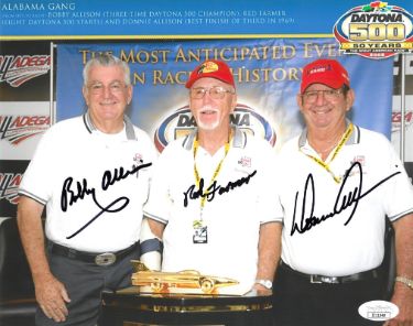 The Alabama Gang- Bobby Allison/Donnie Allison/Red Farmer Autographed NASCAR 8x10 Photo- JSA #II11548-Powers Sports Memorabilia
