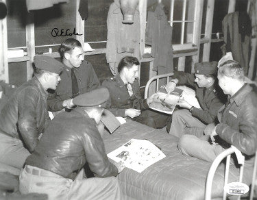 R.E. (Richard) Cole Autographed Doolittle Raiders Bunkroom WWII 8x10 Photo- JSA #II11555 (Jimmy Doolittle Co-Pilot)-Powers Sports Memorabilia