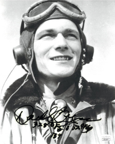 Donald Bryan Autographed P-51 Little One WWII Ace Pilot B&W 8x10 Photo- JSA #II11577- 352d Fighter 328 Fighter Group 13+ (Kills)-Powers Sports Memorabilia