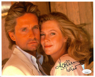 Kathleen Turner Autographed 1985 The Jewel of the Nile 8x10 Photo- JSA #II11613 (w/ Michael Douglas)-Powers Sports Memorabilia