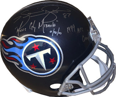 Kevin Dyson Autographed Tennessee Titans Navy FS Rep Helmet- JSA Witnessed- Music City Miracle 1/8/00, 1999 AFC Champs & SBXXXIV-Powers Sports Memorabilia