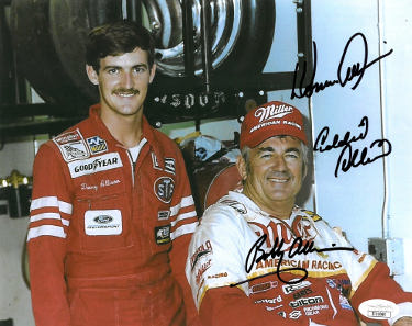 Bobby Allison/Donnie Allison/Eddie Allison triple Autographed NASCAR 8x10 Photo- JSA #II11060 (w/ Davey Allison)-Powers Sports Memorabilia