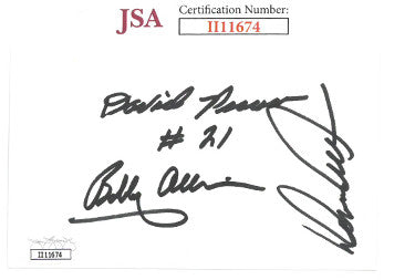NASCAR Legends Bobby Allison/Donnie Allison/David Pearson Autographed 3x5 Index Card 3 sigs- JSA #II11674-Powers Sports Memorabilia