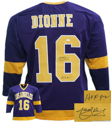 Marcel Dionne Autographed Los Angeles Pro Style Hockey Purple Jersey HOF 92- JSA Witnessed-Powers Sports Memorabilia