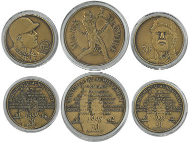 Mark McGwire Monumental Achievements Bronze Series Medallions Highland Mint Set of 3-Powers Sports Memorabilia