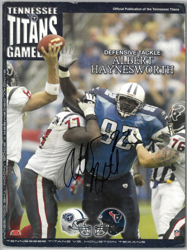 Albert Haynesworth Autographed Tennessee Titans Gameday Full Program 12/11/2005 cover wear- JSA #AA38292-Powers Sports Memorabilia