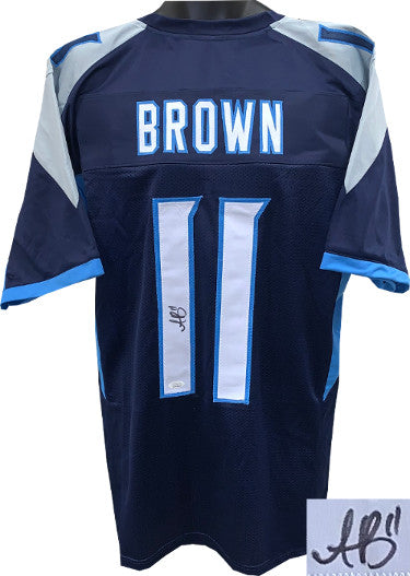 AJ (A.J.) Brown Autographed Navy Custom Stitched Pro Style Football Jersey #11 XL- JSA Witnessed-Powers Sports Memorabilia
