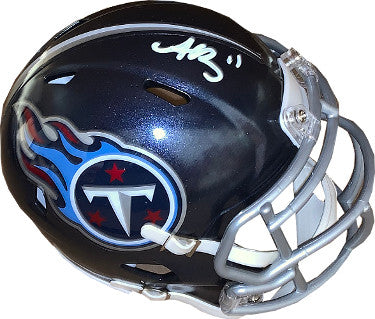 AJ (A.J.) Brown Autographed Tennessee Titans Navy Speed Mini Helmet #11- JSA Witnessed-Powers Sports Memorabilia