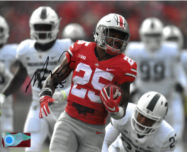 Mike Weber Autographed Ohio State Buckeyes 8X10 Photo #25-Powers Sports Memorabilia