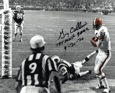 Gary Collins Autographed Cleveland Browns Spotlight 8x10 Photo 1st MNF Game 9-21-70-Powers Sports Memorabilia