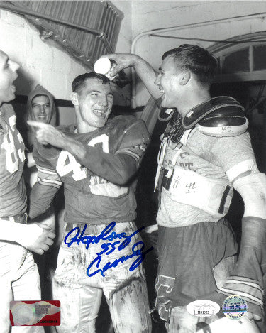 Howard "Hopalong" Cassady Autographed Ohio State Buckeyes NCAA B&W 8x10 Photo- JSA (55 Heisman/Celebration)-Powers Sports Memorabilia
