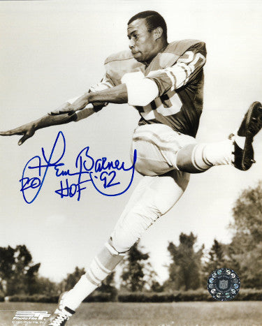 Lem Barney Autographed Detroit Lions Vintage B&W 8x10 Photo #20 HOF 92-Powers Sports Memorabilia