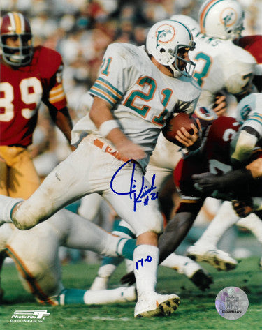 Jim Kiick Autographed Miami Dolphins 8x10 Photo #21 17-0 (Perfect Season) - CTBL_028092-Powers Sports Memorabilia
