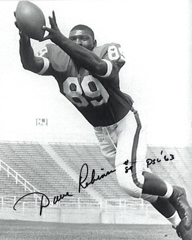 Dave Robinson Autographed Penn State Nittany Lions Vintage B&W 8x10 Photo #89 PSU '63-Powers Sports Memorabilia