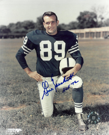 Gino Marchetti Autographed Baltimore Colts NFL Licensed 8x10 Photo w/ HOF 72 -COA 2X NFL Champ-Powers Sports Memorabilia