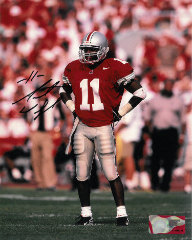 Antoine Winfield Autographed Ohio State Buckeyes 8x10 Photo #11 (front view)-Powers Sports Memorabilia