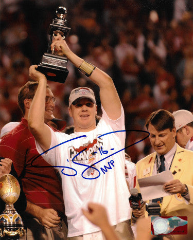Craig Krenzel Autographed Ohio State Buckeyes 8x10 Photo #16 MVP (Tostitos Fiesta Bowl/National Champs)-Powers Sports Memorabilia