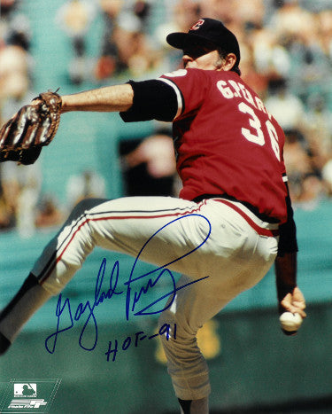Gaylord Perry Autographed Cleveland Indians MLB Licensed 8x10 Photo w/ HOF 91- COA-Powers Sports Memorabilia