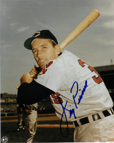 Jimmy Piersall Autographed Cleveland Indians 8x10 Photo (batting)-Powers Sports Memorabilia