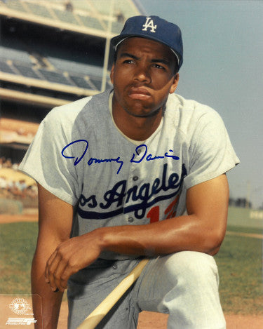Tommy Davis Autographed Los Angeles Dodgers 8x10 Photo (on knee)-Powers Sports Memorabilia