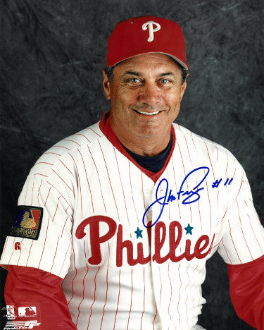 Jim Fregosi Autographed Philadelphia Phillies 8x10 Photo #11 (Manager/white jersey)-Powers Sports Memorabilia