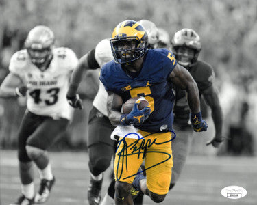 Jabrill Peppers Autographed Michigan Wolverines Spotlight Run 8X10 Photo- JSA-Powers Sports Memorabilia