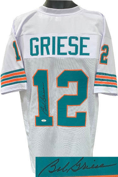 Bob Griese Autographed White TB Custom Stitched Pro Style Football Jersey XL- JSA Witnessed-Powers Sports Memorabilia