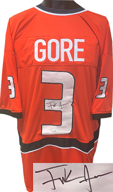 Frank Gore Autographed Miami Orange Custom Stitched College Football Jersey XL- JSA Witnessed-Powers Sports Memorabilia