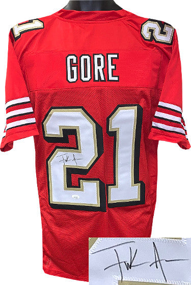 Frank Gore Autographed San Francisco TB Shadow # Custom Stitched Pro Style Football Jersey XL- JSA Witnessed-Powers Sports Memorabilia