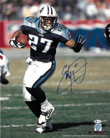 Eddie George Autographed Tennessee Titans NFL 16X20 Photo #27- Beckett Witnessed-Powers Sports Memorabilia